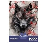 Jigsaw for Teenagers 1000 Pieces Wolf Cherry Blossoms Jigsaw for Adults Hands-on Game Precision Cutting Fun Activities at Home 38x26cm/1000pcs