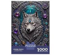 Jigsaw for Teenagers 1000 Pieces Wolf Gem Portrait Jigsaw for Adults Hands-on Game Precision Cutting Fun Activities at Home 70x50cm/1000pcs