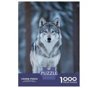 Jigsaw for Teenagers 1000 Pieces Wolf in Winter Forest Puzzles for Adults Toy Wall Decor Analysis And Logic Christmas Birthday Gifts 38x26cm/1000pcs
