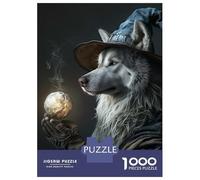 Jigsaw for Teenagers 1000 Pieces Wolf Wizard with Magic Orb Jigsaw for Adults Hands-on Game Precision Cutting Fun Activities at Home 52x38cm/1000pcs