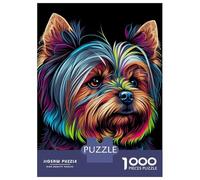 Jigsaw for Teenagers 1000 Pieces Yorkshire Color Dog Puzzles for Adults Toy Wall Decor Analysis And Logic Christmas Birthday Gifts 52x38cm/1000pcs