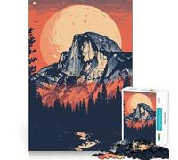 Jigsaw for Teenagers 1000 Pieces Yosemite Forest Sunset Flawless Edge Fun Mind Game Gift Cozy Fun Time Christmas Wall Art(38x26cm)