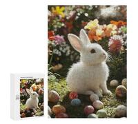 Jigsaw for Teenagers 300 PCS Easter Bunny with Eggs-9 Adult Jigsaw Puzzles Family Activities Parent-child Interaction Beautiful Design Game 300 PCS