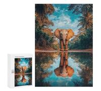 Jigsaw for Teenagers 300 PCS Elephant Reflection in Amazon Jigsaw for Teenagers But Fun And Humorous for Birthday, Chrismas Christmas Birthday Gifts 300 PCS