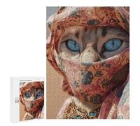Jigsaw for Teenagers 500 PCS Exotic Cat in Silk Scarf Jigsaw for Teenagers But Fun And Humorous for Birthday, Chrismas Christmas Birthday Gifts 500 PCS