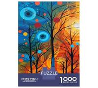 Jigsaw for Teenagers1000 Pieces Abstract Forest Painting Art-2 Jigsaws for Adults Family Games Analysis And Logic Deal As Gifts for The Whole Family 52x38cm/1000pcs