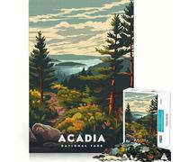 Jigsaw for Teenagers1000 Pieces Acadia National Park Poster Smooth Joint Fun Brain Activity Fun Restful Game Fun Xmas Leisure Gift (38x26cm)