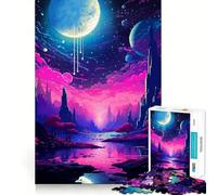 Jigsaw for Teenagers1000 Pieces Alien Star World Pixel Art Smooth Joint Fun Brain Activity Fun Restful Game Fun Xmas Leisure Gift (38x26cm)