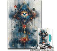 Jigsaw for Teenagers1000 Pieces All-Seeing Eye Pyramid Toy Intellectual Game Presents for Women Educational Toy (50x75cm)