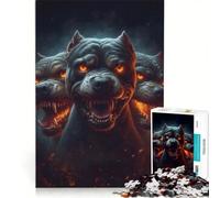 Jigsaw for Teenagers1000 Pieces Angry Pit Bull Dogs, Brain Teaser Game, Parent-child Interaction, Birthday Present, Gifts, 50x75cm