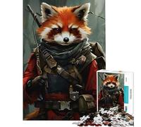 Jigsaw for Teenagers1000 Pieces Anthropomorphic Red Panda Warrior Portrait Fun at Home Activities, Staycation Kill Time Fun Games for And 14 Years And over (50x75cm)