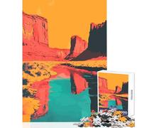 Jigsaw for Teenagers1000 Pieces Arizona Canyon River Sunset Jigsaw for Teenagers Pattern Assembly Educational Challenge Unique Gifts for Birthday And Christmas (38x52cm)