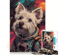 Jigsaw for Teenagers1000 Pieces Astronaut Space Terrier Smooth Joint Fun Brain Activity Fun Restful Game Fun Xmas Leisure Gift (50x75cm)