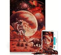 Jigsaw for Teenagers1000 Pieces Astronaut Walks Alien Dino Smooth Joint Fun Brain Activity Fun Restful Game Fun Xmas Leisure Gift (38x26cm)