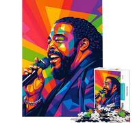 Jigsaw for Teenagers1000 Pieces Barry White Colorful Portrait Impossible Game for Educational Game Challenge Toy Funny Gifts Suitable for Couples (Size 38x52cm)