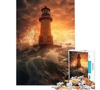 Jigsaw for Teenagers1000 Pieces Beacon in The Tempest Toy Intellectual Game Brain Teaser Game Difficult Hard Great Gifts for Games (Size 38x26cm)