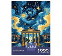 Jigsaw for Teenagers1000 Pieces Berlin Germany Starry Night Art Jigsaw for Adults Brain Teaser Game Difficult Hard Stress Reduction Gifts 38x26cm/1000pcs