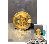 Jigsaw for Teenagers1000 Pieces Bitcoin Impasto Painting Learning Educational Toys Educational Game Perfect Decoration Birthday Gifts (Size 50x75cm)