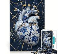 Jigsaw for Teenagers1000 Pieces Broken Heart Kintsugi Art Tight Cut Fun Logic Puzzle Play Relax Fun Time Christmas Art Gift (38x52cm)
