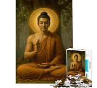 Jigsaw for Teenagers1000 Pieces Buddha in Meditation Under Bodhi Tree Fun at Home Activities, Analysis And Logic Anti-Stress Toys for Age 14+ Game (50x75cm)