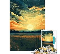 Jigsaw for Teenagers1000 Pieces Calm Crop Field Sunset Toy Intellectual Game Brain Teaser Game Difficult Hard Great Gifts for Games (Size 38x52cm)