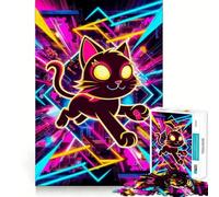 Jigsaw for Teenagers1000 Pieces Cat Star Tight Cut Fun Logic Puzzle Play Relax Fun Time Christmas Art Gift (38x52cm)