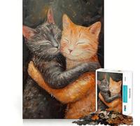 Jigsaw for Teenagers1000 Pieces Cats In Love Tight Cut Fun Logic Puzzle Play Relax Fun Time Christmas Art Gift (38x52cm)