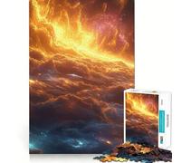 Jigsaw for Teenagers1000 Pieces Celestial Inferno Horizon Tight Cut Fun Logic Puzzle Play Relax Fun Time Christmas Art Gift (38x52cm)