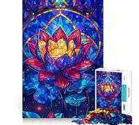 Jigsaw for Teenagers1000 Pieces Celestial Lotus Bloom Tight Cut Fun Logic Puzzle Play Relax Fun Time Christmas Art Gift (50x75cm)