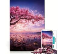 Jigsaw for Teenagers1000 Pieces Cherry Blossoms Ablaze Tight Cut Fun Logic Puzzle Play Relax Fun Time Christmas Art Gift (50x75cm)