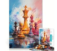 Jigsaw for Teenagers1000 Pieces Chess Color Strategy Tight Cut Fun Logic Puzzle Play Relax Fun Time Christmas Art Gift (50x75cm)