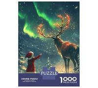 Jigsaw for Teenagers1000 Pieces Christmas Eve Aurora Bore Puzzle for Adults Brain Teaser Game Wall Decoration Stress Reduction Gifts 52x38cm/1000pcs