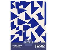 Jigsaw for Teenagers1000 Pieces Cobalt Blue Geometric Jigsaw for Adults Brain Teaser Game Difficult Hard Stress Reduction Gifts 52x38cm/1000pcs