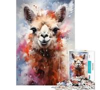 Jigsaw for Teenagers1000 Pieces Colorful Llama Painting Learning Educational Toys Educational Game Perfect Decoration Birthday Gifts (Size 50x75cm)