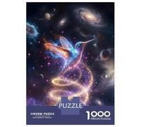 Jigsaw for Teenagers1000 Pieces Cosmic Hummingbird in Nebula Jigsaw for Adults Brain Teaser Game Difficult Hard Stress Reduction Gifts 52x38cm/1000pcs