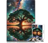 Jigsaw for Teenagers1000 Pieces Cosmic Space Tree Perfect Decoration Practical Game Secret Santa Gifts (size 50x75cm)