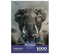 Jigsaw for Teenagers1000 Pieces Creative Elephant Safari Jigsaw for Adults Brain Teaser Game Difficult Hard Stress Reduction Gifts 52x38cm/1000pcs