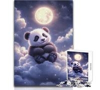 Jigsaw for Teenagers1000 Pieces Cute Panda in Clouds Perfect Decoration Practical Game Secret Santa Gifts (size 38x52cm)