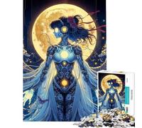 Jigsaw for Teenagers1000 Pieces Cybernetic Moon Queen Challenging To Complete Analysis And Logic Educational Game for And 14 Years And over (38X26CM)