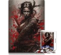 Jigsaw for Teenagers1000 Pieces Dangerous Samurai Geisha Birthday Present Gift Birthday for And 14 Years And over (size 50x75cm)