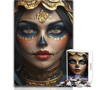 Jigsaw for Teenagers1000 Pieces Day of The Dead Portrait Perfect Decoration Practical Game Secret Santa Gifts (size 38x26cm)