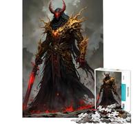 Jigsaw for Teenagers1000 Pieces Demon Warrior with Red Sword Toy Intellectual Game Brain Teaser Game Difficult Hard Great Gifts for Games (Size 50x75cm)
