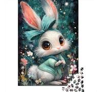 Jigsaw for Teenagers1000 Pieces Easter Bunny Rabbit Art Print Puzzle for Adults Family Games Staycation Kill Time for Birthday, Chrismas 70x50cm/1000pcs