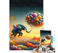 Jigsaw for Teenagers1000 Pieces Elephant And Balloons Toy Intellectual Game Brain Teaser Game Difficult Hard Great Gifts for Games (Size 38x52cm)