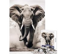 Jigsaw for Teenagers1000 Pieces Elephant Black Puzzles for Teenagers Precision Cutting Parent-child Interaction Brainteaser Family Games (38x52cm)