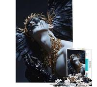 Jigsaw for Teenagers1000 Pieces Fallen Angel with Gold Challenging To Complete Analysis And Logic Educational Game for And 14 Years And over (50X75CM)