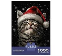 Jigsaw for Teenagers1000 Pieces Festive Cat Christmas Puzzles for Adults Relax Games Precision Cutting Deal As Gifts for The Whole Family 70x50cm/1000pcs