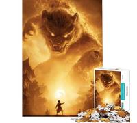 Jigsaw for Teenagers1000 Pieces Fiery Beast Confrontation in Ancient City Challenging To Complete Analysis And Logic Educational Game for And 14 Years And over (38X26CM)