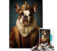 Jigsaw for Teenagers1000 Pieces French Bulldog Baroque Toy Intellectual Game Brain Teaser Game Difficult Hard Great Gifts for Games (Size 50x75cm)