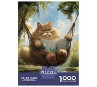 Jigsaw for Teenagers1000 Pieces Funny Cat Hammock Chilling Jigsaw for Adults Toy Wall Decor A Work of Art Unique Birthday And Gifts 70x50cm/1000pcs